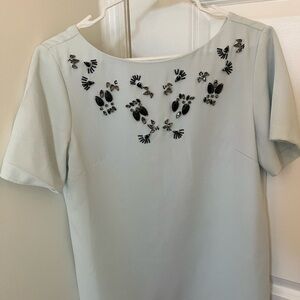 Banana Republic Light Blue Embellished Top